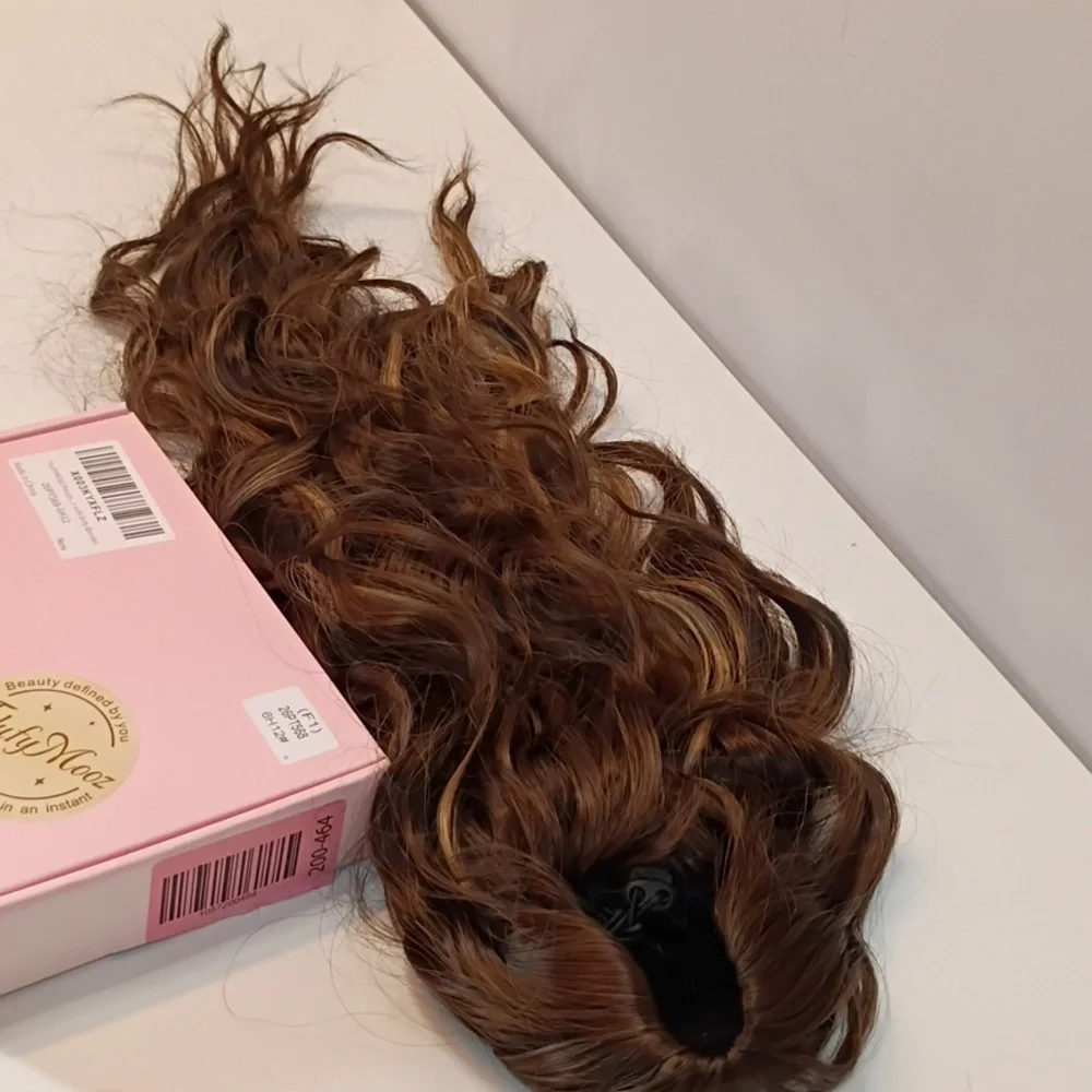 PonytailHairExtension • 26” Long Drawstring • Wavy‎ Curly • Brown/Dirty Blonde